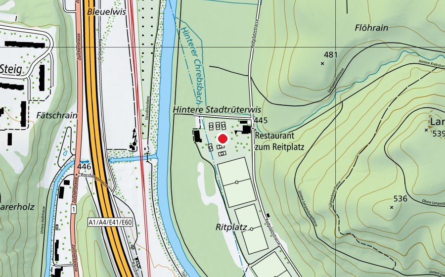 Map showing the location of Mini-Pitch (Sports field)
