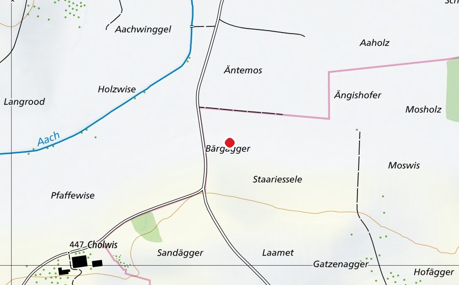 Map showing the location of Modellflugplatz Biessenhofen (Sports field)