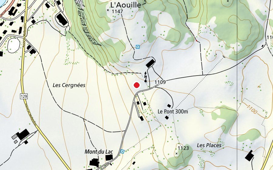 Karte mit dem Standort von Mont du lac (Sportplatz)