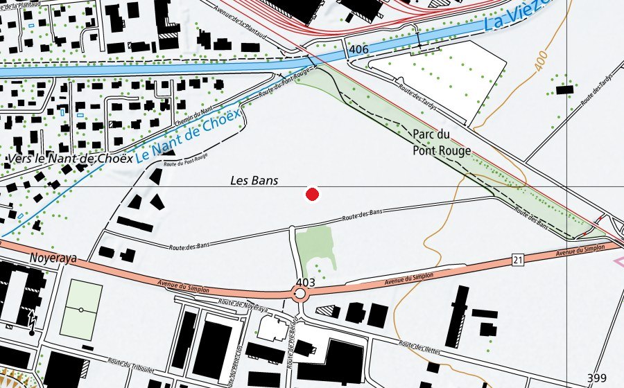 Mappa con la posizione di Monthey Ilettes (Campo sportivo)