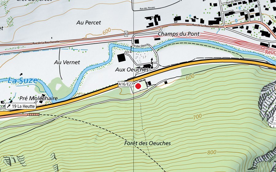 Carte indiquant l’emplacement de Moto Club Péry (Terrain de sport)