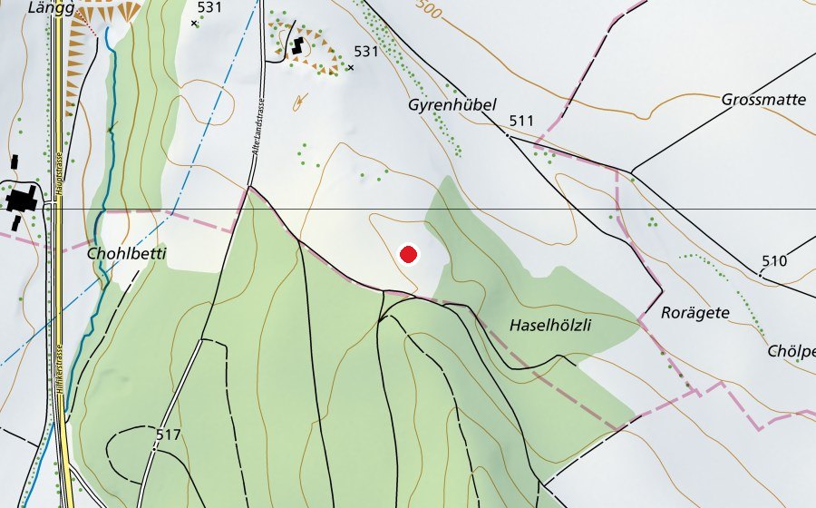 Karte mit dem Standort von Motorradrennstrecke (Sportplatz)
