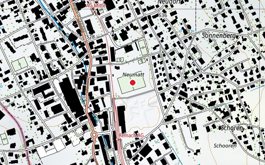 Carte indiquant l’emplacement de Neumatt (Terrain de sport)
