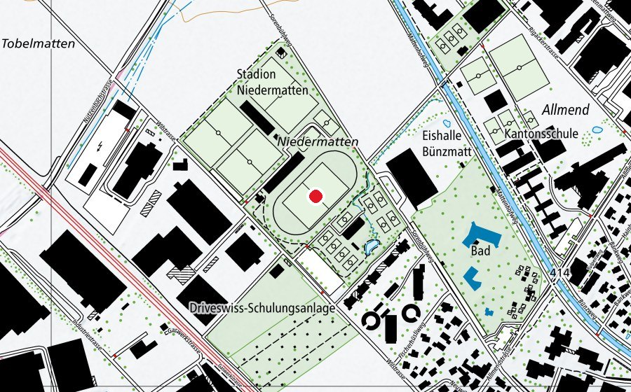 Mappa con la posizione di Niedermatten (Campo sportivo)