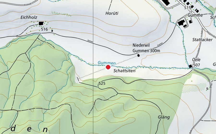 Mappa con la posizione di Niederwil Gummen 300m (Campo sportivo)