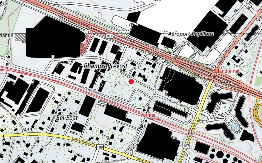 Map showing the location of NO PAINT NO GAME Sàrl (Sports field)