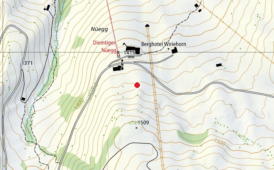 Carte indiquant l’emplacement de Nüegg - Allmiried (Terrain de sport)