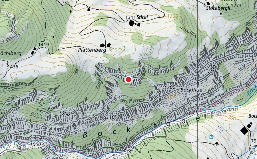 Carte indiquant l’emplacement de Oberes Bocki (Terrain de sport)
