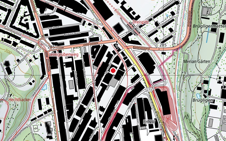 Carte indiquant l’emplacement de Padel Basel Dreispitz (Terrain de sport)