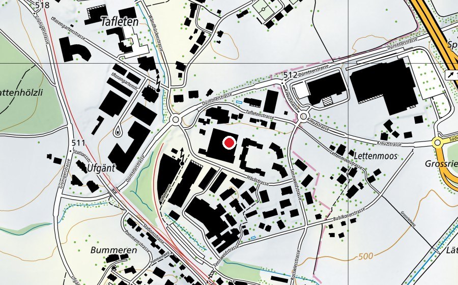 Carte indiquant l’emplacement de Padelwerk Bubikon (Terrain de sport)