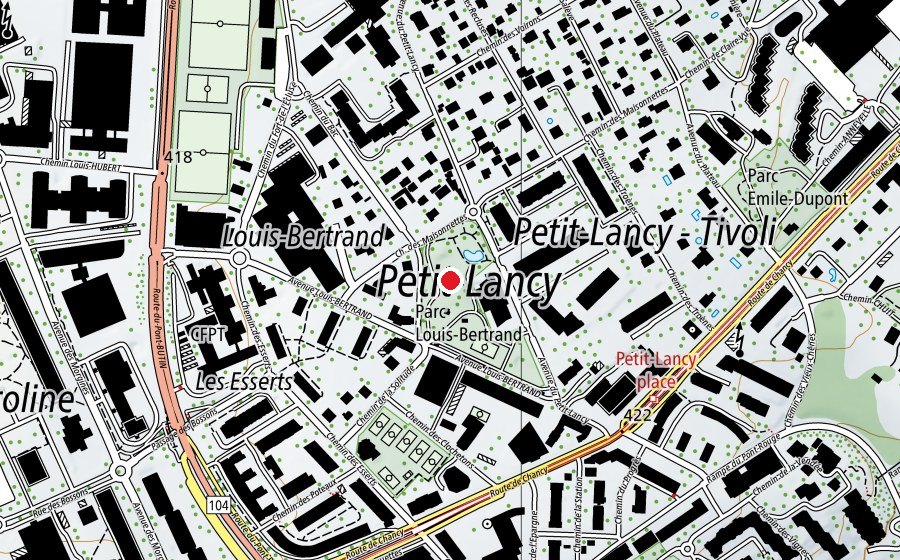 Mappa con la posizione di Parc de l'Araignée (Campo sportivo)