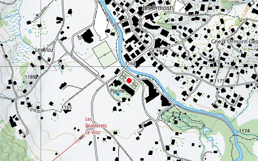 Karte mit dem Standort von Parc des Sports (Sportplatz)