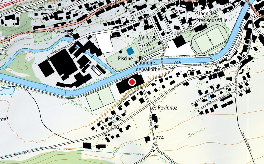 Carte indiquant l’emplacement de Patinoire (Terrain de sport)