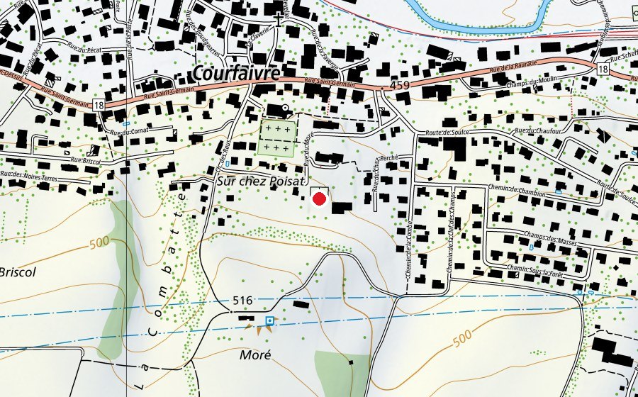 Carte indiquant l’emplacement de PC (Terrain de sport)