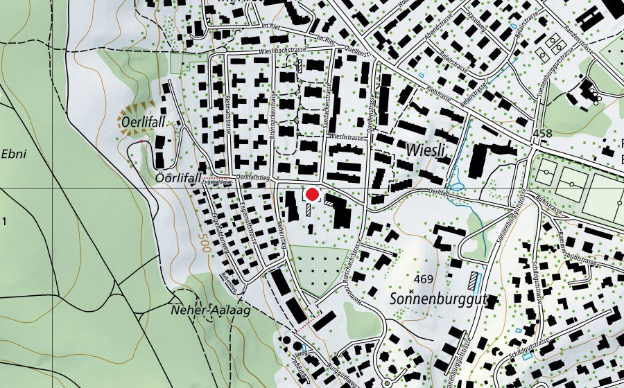 Karte mit dem Standort von Pestalozzischule (Sportplatz)