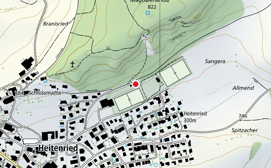 Map showing the location of Pétanque (Sports field)
