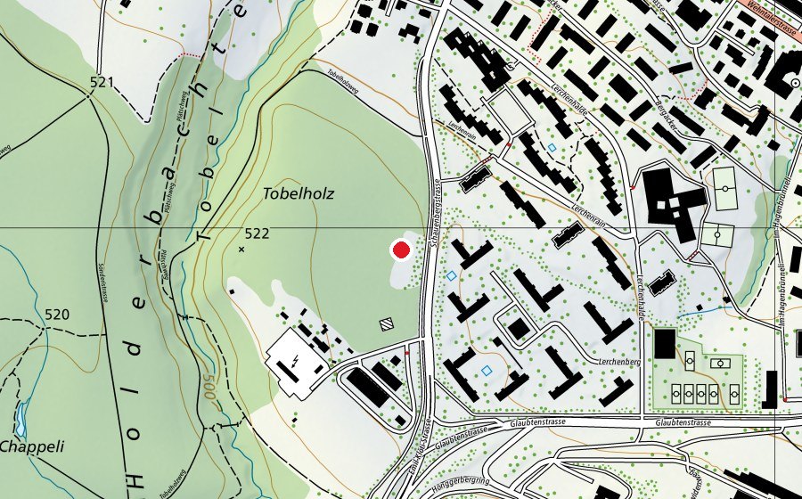 Map showing the location of Pétanque Lerchenberg 2018 (Sports field)