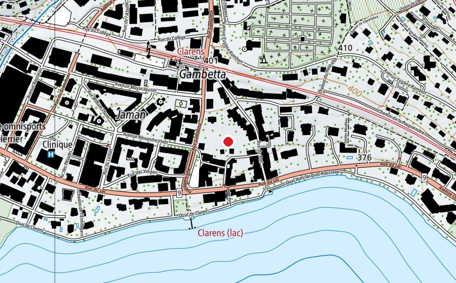 Carte indiquant l’emplacement de pétanque (Terrain de sport)