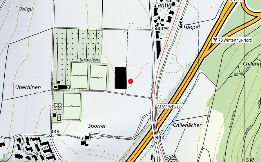 Carte indiquant l’emplacement de Pferdesportanlage Sporrer (Terrain de sport)