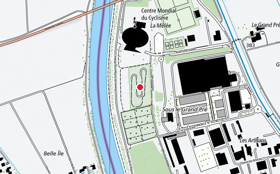 Mappa con la posizione di Piste BMX (Campo sportivo)