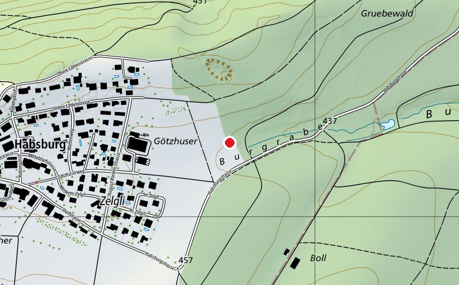 Carte indiquant l’emplacement de Pistolen-Schiessstand 50m (Terrain de sport)