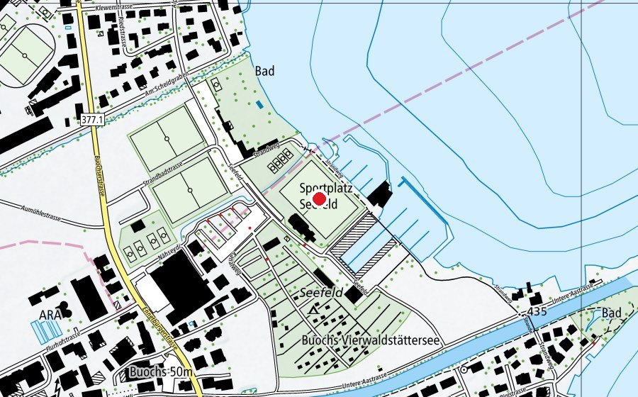 Carte indiquant l’emplacement de Platz 1 (Terrain de sport)