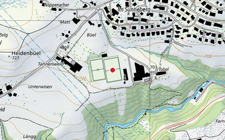 Mappa con la posizione di Platz 1 FC Bäretswil (Campo sportivo)