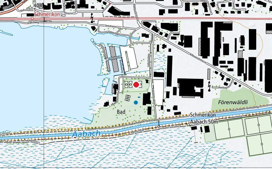 Karte mit dem Standort von Platz 2 (Sportplatz)