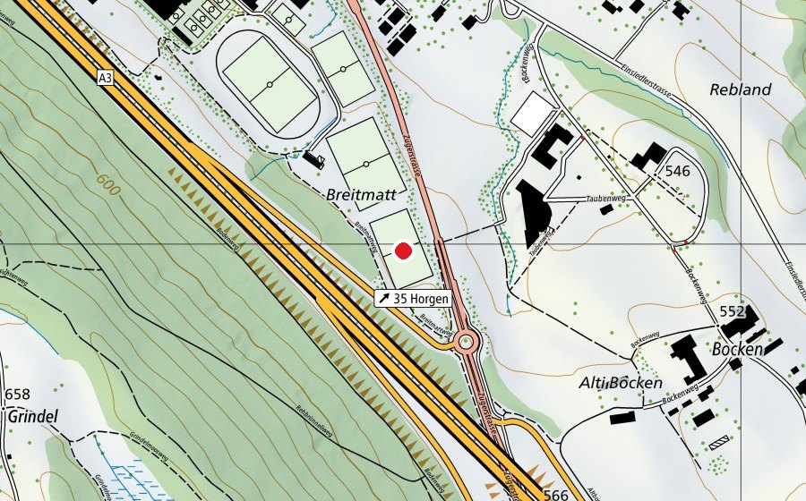 Karte mit dem Standort von Platz C (Sportplatz)