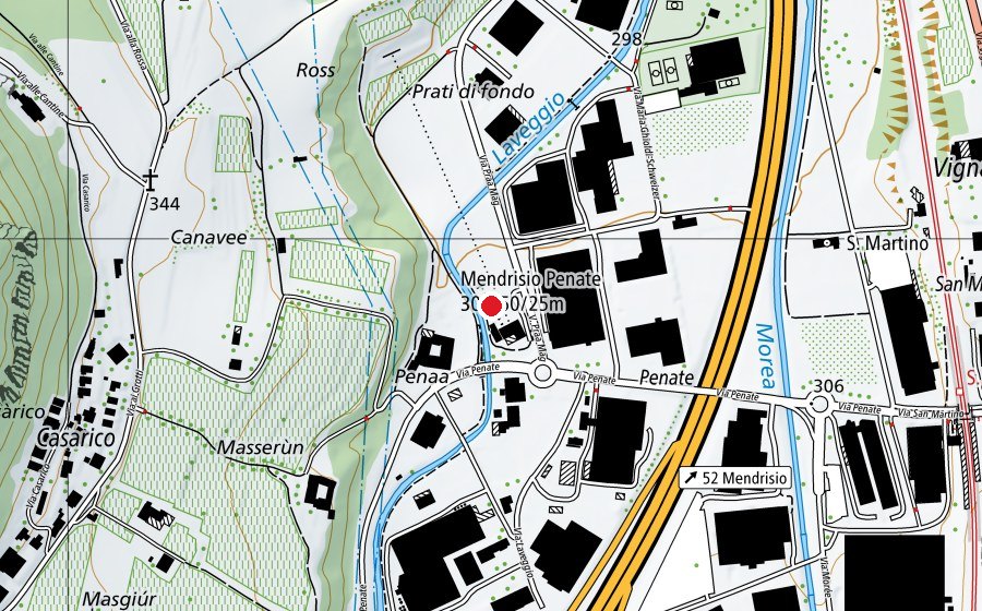 Carte indiquant l’emplacement de Poligono di Penate (Terrain de sport)