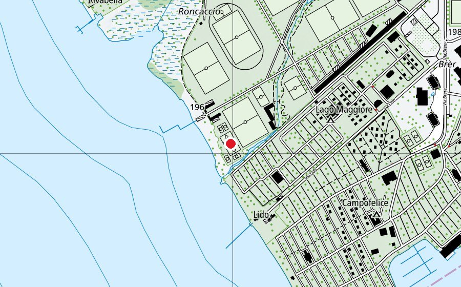 Map showing the location of Polivalente Matro (Sports field)