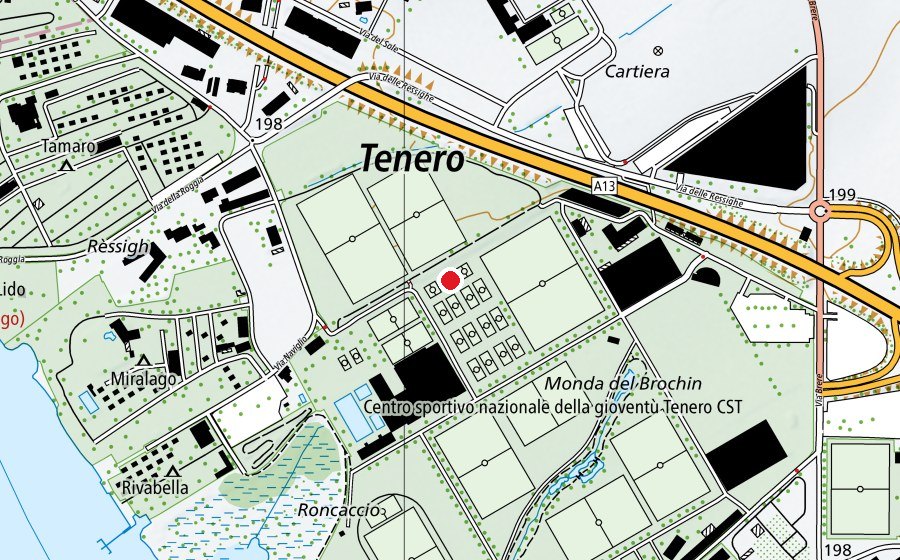 Mappa con la posizione di Polivalente Peccia / Pumptrack (Campo sportivo)