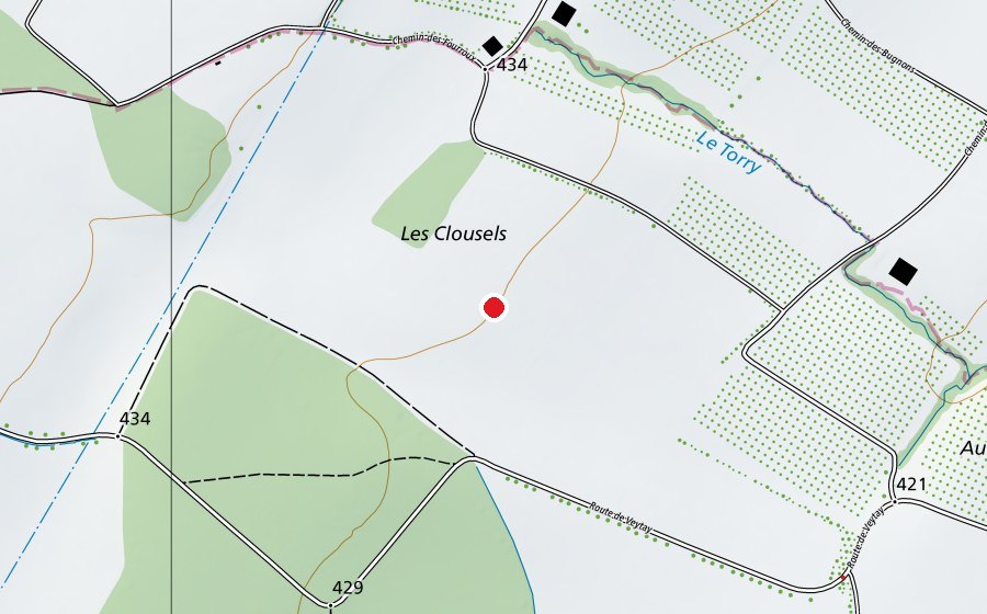Carte indiquant l’emplacement de Polo Club de Veytay (Terrain de sport)