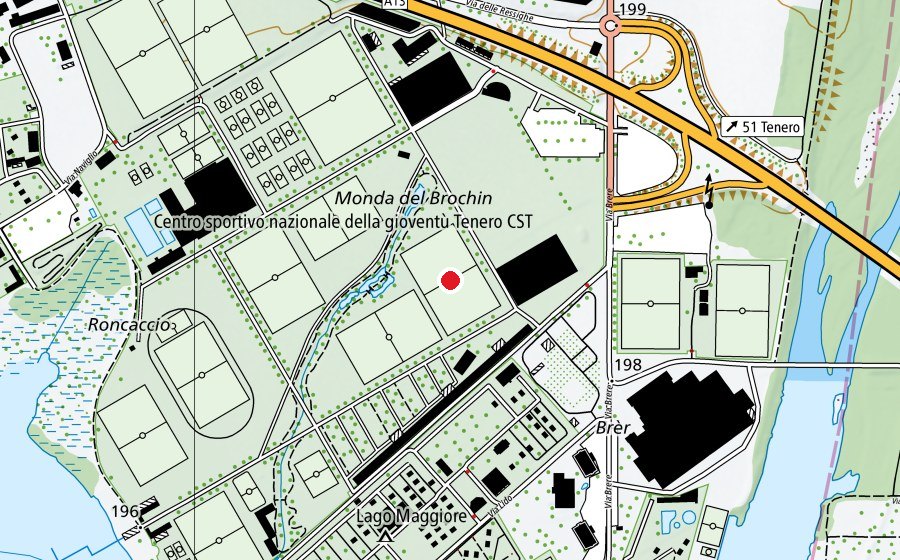 Mappa con la posizione di Prato Brere 1 (Campo sportivo)