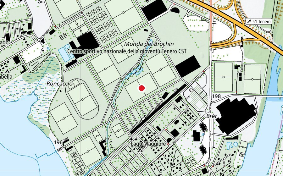 Mappa con la posizione di Prato Brere 2 (Campo sportivo)
