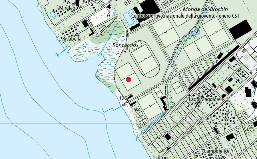 Map showing the location of Prato Madone (Sports field)