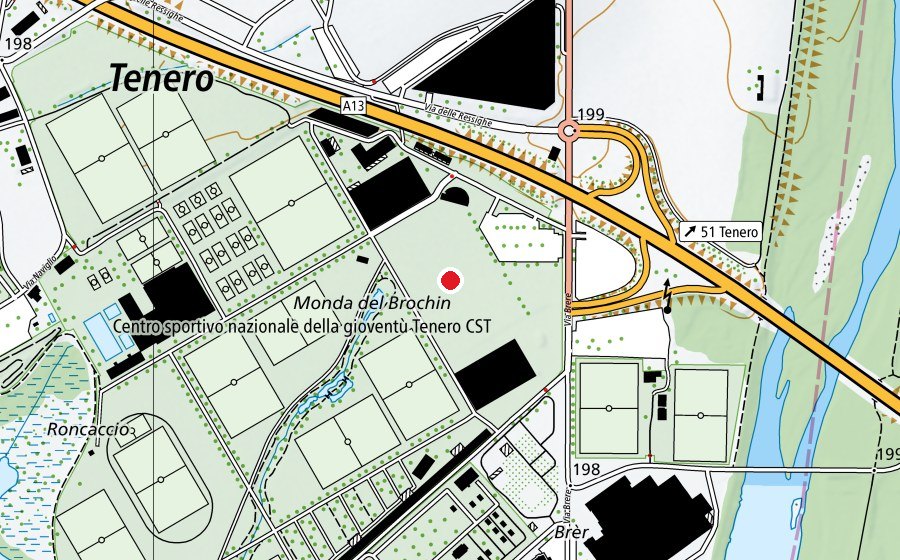 Carte indiquant l’emplacement de Prato Neggia (Terrain de sport)