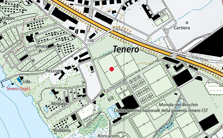 Carte indiquant l’emplacement de Prato Ressigh 1 (Terrain de sport)