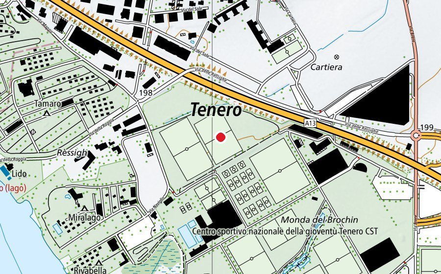 Mappa con la posizione di Prato Ressigh 2 (Campo sportivo)