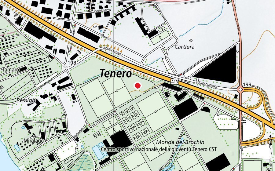 Carte indiquant l’emplacement de Prato Ressigh 3 (Terrain de sport)