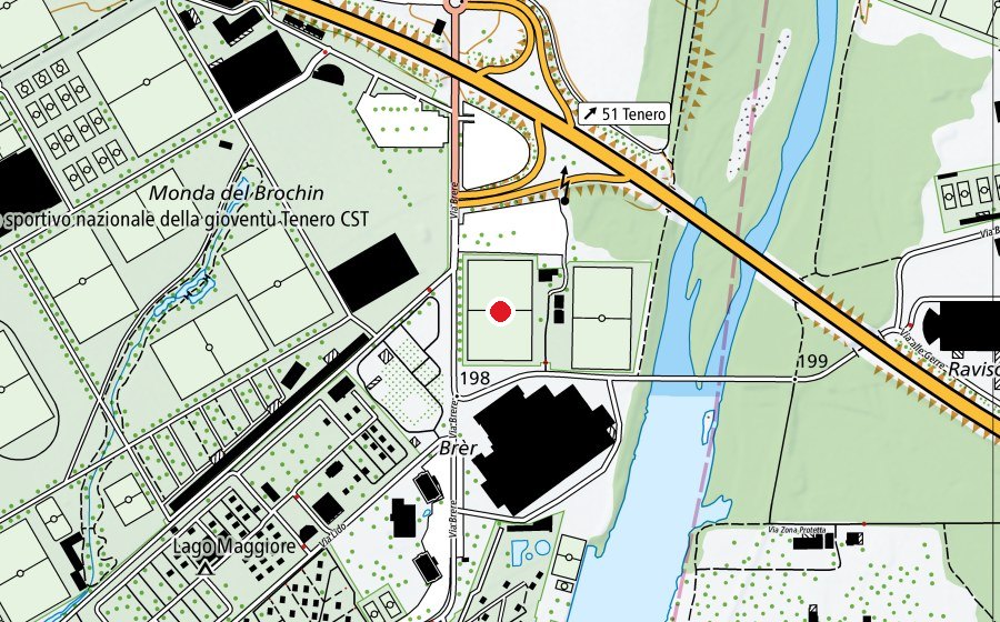 Mappa con la posizione di Prato Verzasca 1 (Campo sportivo)