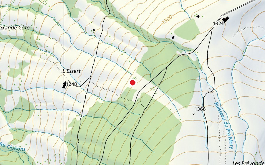 Mappa con la posizione di Prévondes (Campo sportivo)