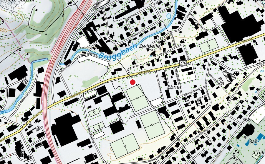 Mappa con la posizione di Pump Track Frick (Campo sportivo)