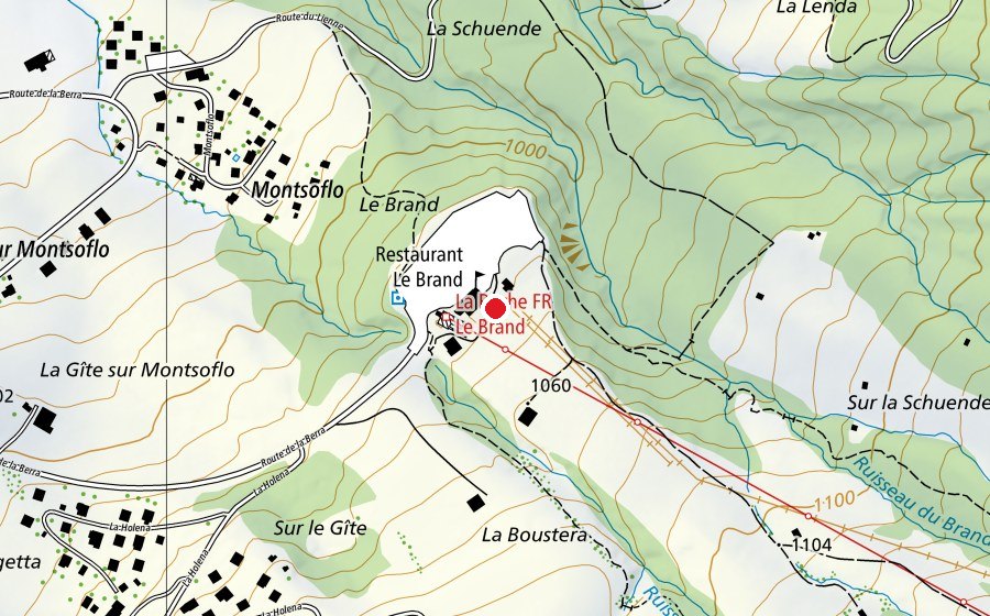 Map showing the location of Pump track Le Brand (Sports field)