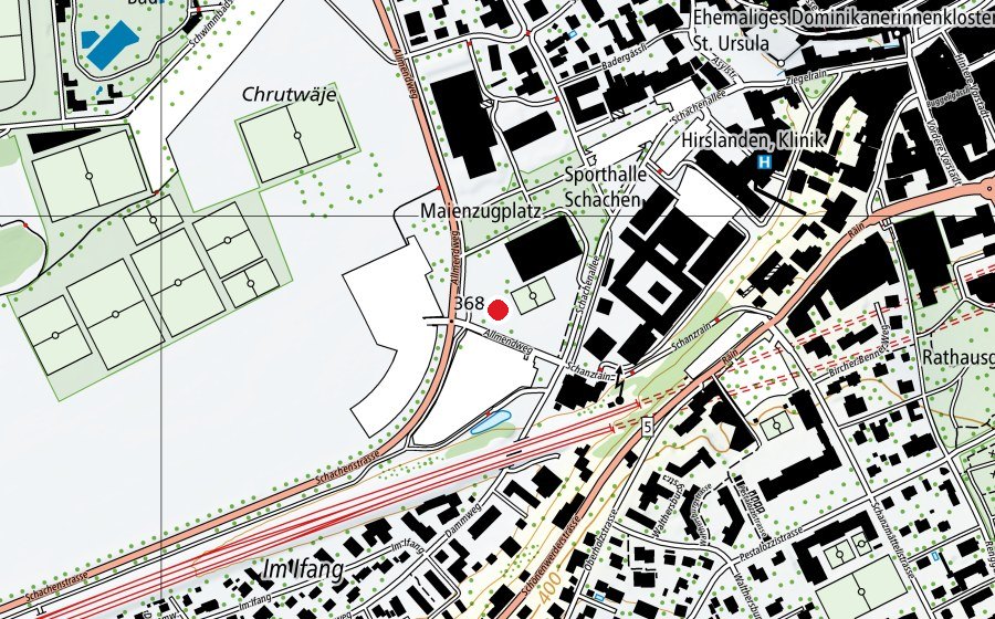 Karte mit dem Standort von Pumptrack Aarau (Sportplatz)