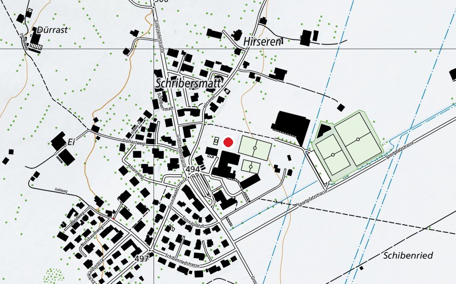 Mappa con la posizione di Pumptrack Giswil (Campo sportivo)