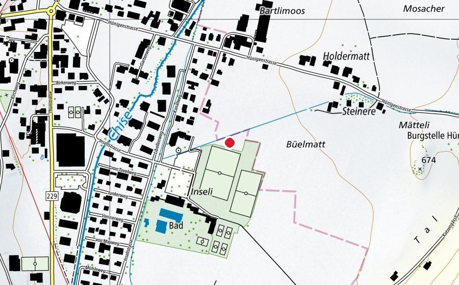Mappa con la posizione di Pumptrack (Campo sportivo)