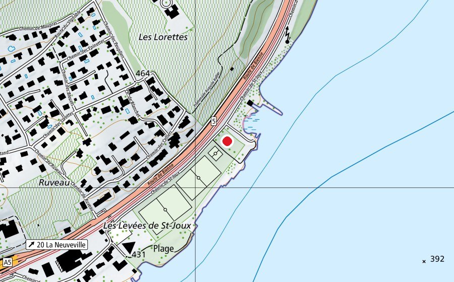 Carte indiquant l’emplacement de Pumptrack La Neuveville (Terrain de sport)