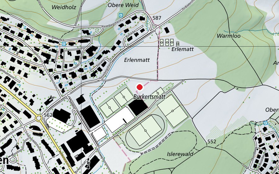 Map showing the location of Pumptrack Widen (Sports field)