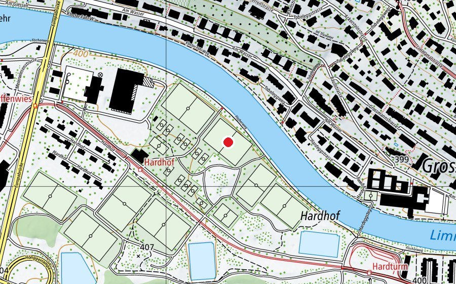 Mappa con la posizione di R2 (Campo sportivo)